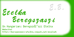 etelka beregszaszi business card